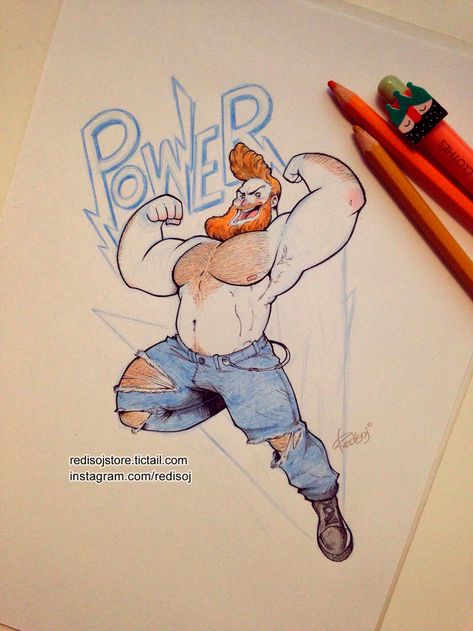 Dnd Male Character Art, Man Illustration, 3d Drawings, Bear Art, Cartoon Character Design, Character Design References, Illustration Character Design, A Drawing, Pencil Art