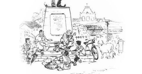 Malgudi Days Sketches, Malgudi Days Illustrations, Rk Narayan, Malgudi Days, R K Narayan, Indian Illustration, Travel Sketches, Talk Of The Town, A Day In Life