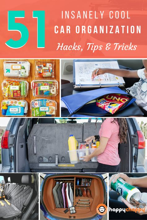 51 Insanely Cool Car Organization Hacks, Tips & Tricks. Featuring Tips by @byjillee, @familyfocusblog, @organize365, @4knines Living In Your Car Hacks, Van Trunk Organization, Car Comfort Ideas, Car Renovation, Suv Living, Car Organization Ideas, Cars Tips, Car Organization Hacks, Mesh Ceiling