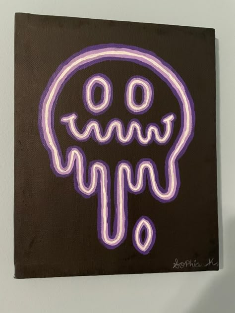 Posca Neon Art, Neon Art Painting, Cute Easy Paintings, Posca Art, Neon Painting, Glowing Art, Easy Canvas Art, Canvas Painting Designs, Small Canvas Art