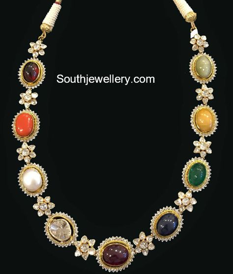 Navaratna Necklace Navarathan Necklace, Navratna Choker, Navratan Set, Navaratan Jewellery, Navaratna Necklace, Navratan Necklace, Navaratna Jewellery, Diamond Necklace Jewelry, Thai Jewelry