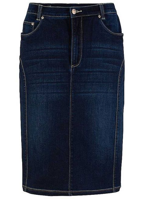 A comfortable straight cut skirt in stretchy denim with flattering seamwork to visually slim your shape. Machine washable 95% Cotton, 4% Polyester, 1% Elastane Length approx. 60 cm (24 in) Panelled Skirt, Paneled Skirt, Jeans Rock, Straight Cut, Farmer, Tankini, Denim Skirt, High Waisted Skirt, Pencil Skirt