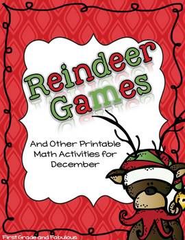 First Grade and Fabulous: Rockin' Reindeer Centers Math Games First Grade, Reindeer Party, Activities For First Grade, Reindeer Games, Math Fact Fluency, Number Sequence, Fact Fluency, Fact Families, Theme Days