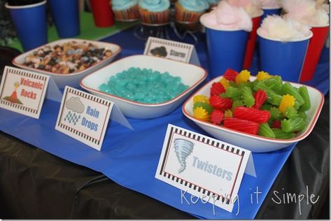 Tornado Themed Snacks, Tornado Party Food, Two Nado Birthday Party Food, Storm Party Theme, Four Nado Birthday Party Boy, 4nado Birthday Party, Twonado Birthday Party Food, 4 Nado Birthday, Weather Party Theme