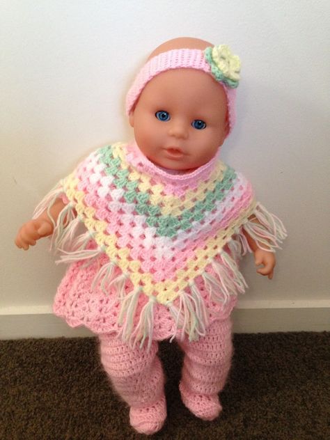 Crochet Baby Doll Clothes, Crochet Dolls Clothes, Baby Mittens Pattern, Doll Clothes Crochet, Crochet Baby Doll, Crochet Baby Poncho, Crochet Doll Clothes Free Pattern, Crochet Doll Clothes Patterns, American Girl Crochet