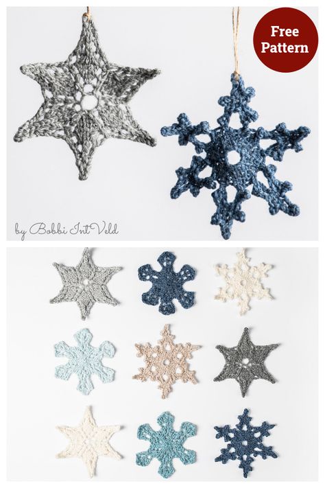 Knit Christmas Ornaments, Knitted Christmas Decorations, Crafts Sewing Projects, Crochet Snowflakes, Christmas Knitting Patterns, How To Start Knitting, Seasonal Crafts, Snowflake Pattern, Christmas Decorations Ornaments