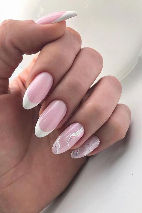 30 Wow Wedding Nail Ideas | Page 5 of 11 | Wedding Forward Nails White Marble, White Bridal Nails, Nail Ideas Wedding, French Nails White, Wow Wedding, Wedding Nail Ideas, Marble Pink, Wedding Nail, Pretty Nail Art Designs