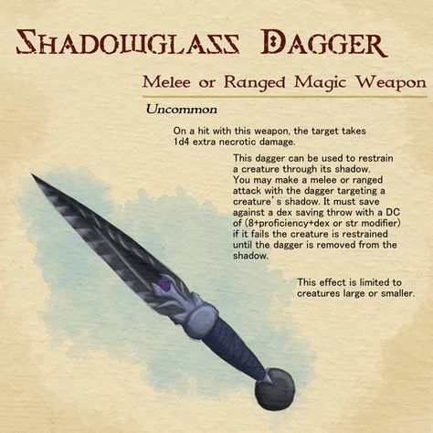 Dnd Dagger, Dnd Magic, Dnd Stories, Dnd Items, Magical Items, Dungeon Master's Guide, Dungeons And Dragons 5e, Dnd Funny, Dungeons And Dragons Classes