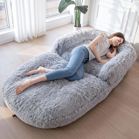 PRICES MAY VARY. Title: MAXYOYO Dog Bed for Human, Foldable Faux Fur Giant Bean Bag Bed for People Adults, Extra Large Size Dog Bed for Pets, Cozy Nap Bed with Handle, Removable Cover 74.8""x47.2""x11.8"", Grey. Product Type: Arborist Merchandising Root > Self Service > Special Features Stores > 43169d23-be68-43fb-896b-4a1c86c8ee2d_0 > 43169d23-be68-43fb-896b-4a1c86c8ee2d_4101 > Dog beds & supplies Giant Bean Bag Bed, Nap Bed, Giant Bean Bag, Human Dog Bed, Human Dog, Bean Bag Bed, Giant Bean Bags, Apartment Stuff, Fur Fabric