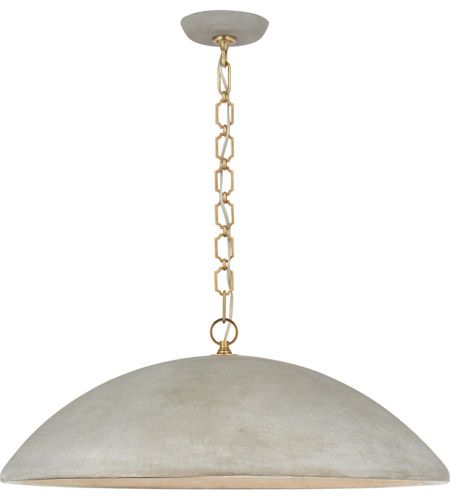 Elliot Large Pendant in Portland Gray Suzanne Kasler, Pure Salt, Concrete Pendant, Circa Lighting, Burke Decor, Pendant Chandelier, Brass Chain, Visual Comfort, Shop Lighting