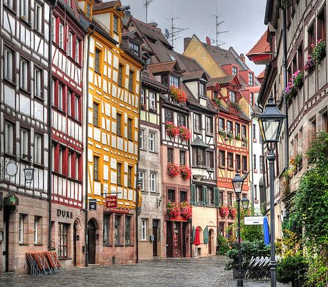 Nuremberg's Colourful Architecture in the Historic Centre Nuremberg Germany, Colorful Buildings, European City, Voyage Europe, Future Travel, Germany Travel, Pretty Places, Places Around The World, Bavaria