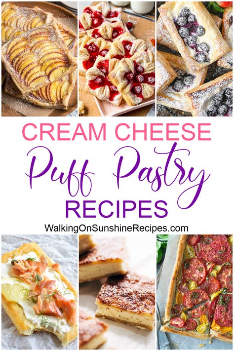 Puff Pastry Recipes Pinwheels, Pastry Dessert Recipes Easy, Puffed Pastry Desserts Cream Cheese, Pimento Cheese Puff Pastry, Puff Pastry Cream Cheese Appetizers, Puff Pastry With Ricotta Cheese, Puff Pastry Finger Food Recipes, Recipes Using Store Bought Puff Pastry, Cream Cheese And Puff Pastry Recipes