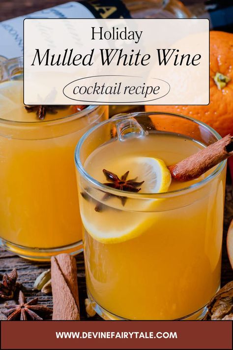 As the crisp winter air settles in and holiday festivities commence, there's a timeless beverage that seamlessly captures the essence of warmth and merriment – Mulled White Wine. This delightful concoction is not just reserved for reds; it's a festive twist that brings a touch of elegance and sophistication to your seasonal gatherings. Join us Mulled White Wine, White Wine Cocktail, White Wine Recipes, Holiday Party Drinks, Wine Cocktail Recipes, Mulled Wine Recipe, Wine Recipe, Winter Air, Dry White Wine