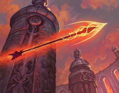 Magic Arrow, Fantasy Arrow, Flaming Arrow, Flame Magic Art, Alexstrasza Dragonflight, Mtg Artifact Art, World Of Warcraft Alexstrasza, Flaming Greatsword, Hinduism Art