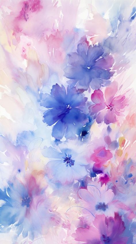 Flower pattern nature abstract painting. AI generated Image by rawpixel. | free image by rawpixel.com / Thanakrit Tudung Design, Watercolor Flower Wallpaper, Nature Abstract Painting, Flower Print Pattern, Abstract Art Images, Watercolor Flower Background, Nature Abstract, Paper Flower Decor, Scrapbook Background