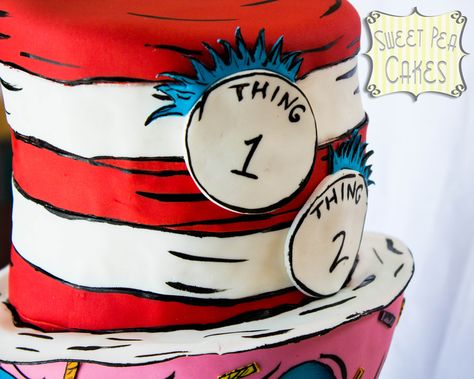 Dr. Seuss Birthday Dr Suess Cakes, Cat In The Hat Cake, Dr Seuss Cake, Art Cakes, Fantasy Cake, Hat Cake, 21st Birthday Cakes, Sculpted Cakes, Sweet Art