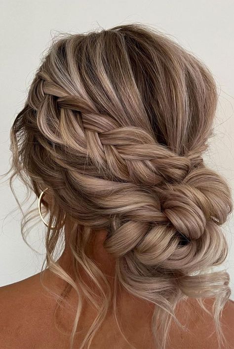 glamorous braids, wedding hairstyle, bridal braids, dutch braid updo, fishtail braid crown, boho braids, braided updo brides, wedding hairstyle braids Bridemaids Hairstyles, Easy Updos For Long Hair, Κούρεμα Bob, Updos For Long Hair, Wedding Hair Up, Guest Hair, Bridesmaid Hair Makeup, Easy Hair Updos, Dance Hairstyles