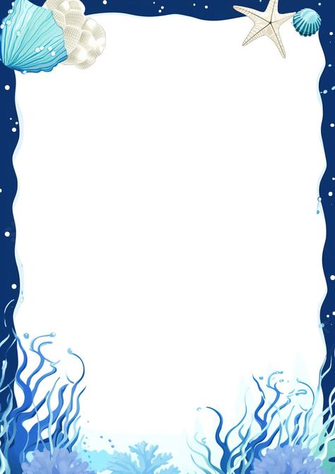 Under The Sea Free Vector Illustration Name And Date Beautiful Borders, Free Vector Illustration, Sea Design, Page Borders, Word Free, Text Logo, Google Docs, Color Activities, Logo Images