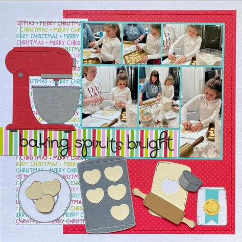 Cookie Baking Scrapbook Layouts, Christmas Baking Scrapbook Layouts, Cookie Scrapbook Layouts, Baking Scrapbook Layouts, Baking Scrapbook, Cookie Craft, Baking Muffins, Christmas Cookies Decorated, Christmas Scrapbook