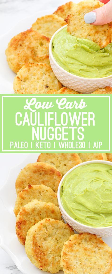 Low Carb Cauliflower Veggie Nuggets (Paleo, Keto, Whole30, AIP) - Unbound Wellness Breakfast Casserole Keto, Pku Recipes, Healthy Burgers, Keto Veggies, Veggie Nuggets, Unbound Wellness, Casserole Keto, Vegan Tips, Keto Snack