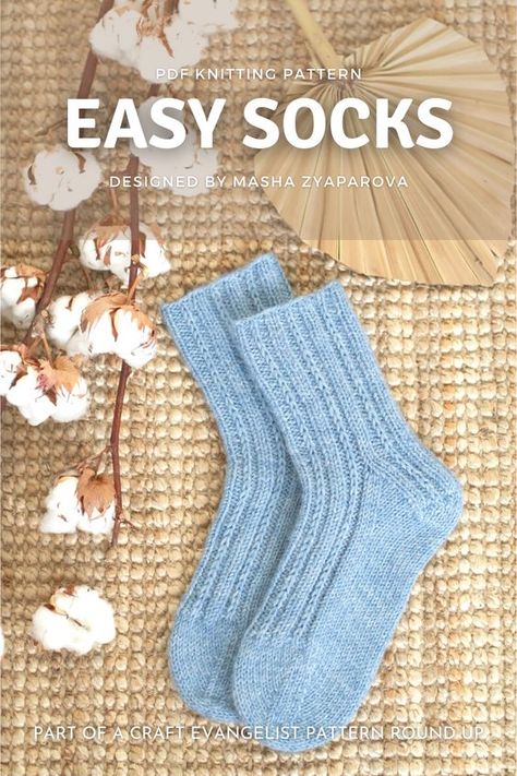 Circular Needle Sock Pattern, Knit Socks Circular Needles Free Pattern, Magic Loop Knitting Tutorials, Sock Knitting Patterns Free Beginner, Knit Socks Pattern Free Beginner, Easy Knit Socks, Sock Yarn Projects, Free Sock Knitting Patterns, Sock Yarn Knitting Patterns