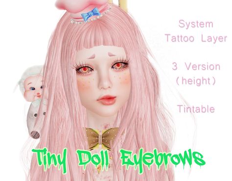 Tiny Doll Eyebrows by Elsa Liebknecht https://flic.kr/p/2iKoh3m cute kawaii eyebrows doll secondlife makeup Tiny Eyebrows, Tiny Dolls, Eyebrows, Sims 4, Eye Makeup, Dolls, Tattoos, Makeup