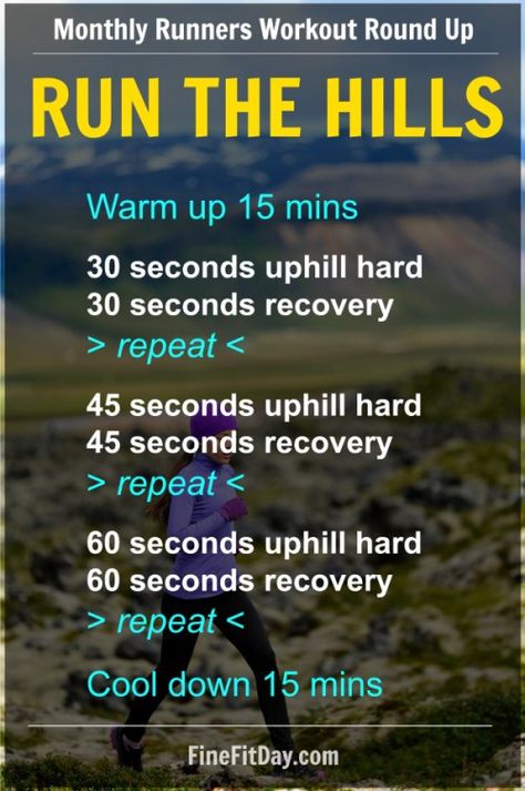 6 Hill Running Workouts. Part of a monthyl workouts for runners round up from running coaches, trainers and bloggers. Hill Running Workout, Workouts For Runners, Hill Running, Hill Workout, Running Hills, Running Guide, Runners Workout, Speed Workout, Tempo Run