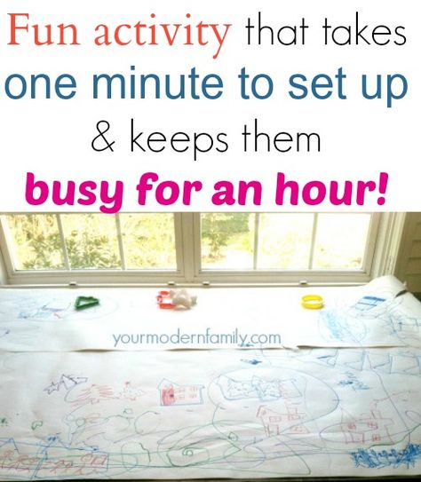 fun activity that takes a minute to set up & keeps kids busy for an hour Keep Kids Busy, Busy Activities, Summer Activity, Picnic Tables, Smart Cookie, Never Too Old, Color Paint, Toddler Fun, Butcher Paper