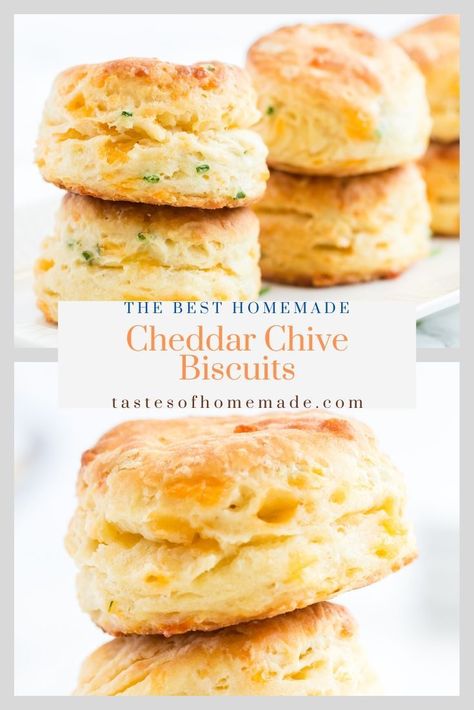 Quick Cheddar Biscuits, Chive Biscuit Recipe, Cheese And Chive Biscuits, Cheddar Cheese Biscuits Easy, Cheddar And Chives Scones, Cheddar And Chive Biscuits, Homemade Cheddar Biscuits, Cheddar Herb Biscuits, Cheddar And Chive Scones