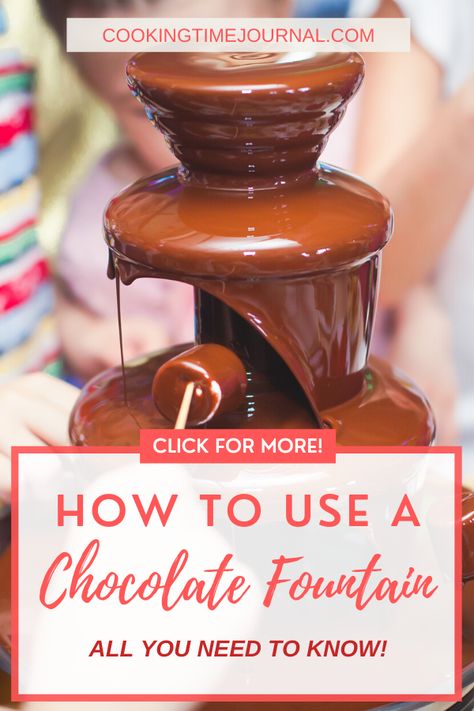 Chocolate Fountain Recipe Best, Chocolate Fondue Fountain Recipe, Chocolate For Chocolate Fountain, Chocolate Fountain Ideas Birthdays, Christmas Chocolate Fountain Bar, Fondue Fountain Ideas, Halloween Chocolate Fountain Ideas, Chocolate Fountain Recipe Easy, Chocolate Fountain Ideas Parties