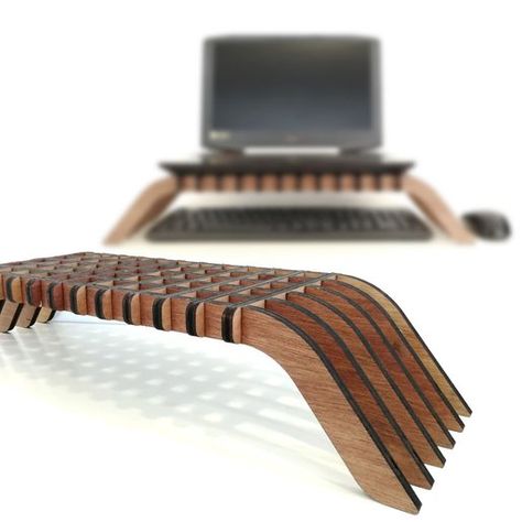 Interlocking Plywood Laptop Riser: 6 Steps (with Pictures) Interlocking Furniture, Plywood Ideas, Work Shop Building, Diy Laser Engraver, Wood Laser Ideas, Laptop Riser, Laser Cut Box, Laser Cut Plywood, Cnc Furniture