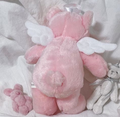 pink angel bear stuffed toy plush wings white hyperfem hyperfeminine tumblr Angel Wings Art, Angel Bear, Pink Angel, Wings Art, Warm Milk, Some Text, Bear Doll, Guardian Angel, Stuffed Toy