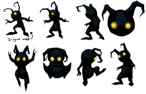 Kingdom Hearts Shadow, Heartless Kingdom Hearts, Heartless Tattoo, Kingdom Hearts Tattoo, Kingdom Hearts Heartless, Shadow Creatures, Heart Shadow, Shadow Tattoo, Creepy Monster