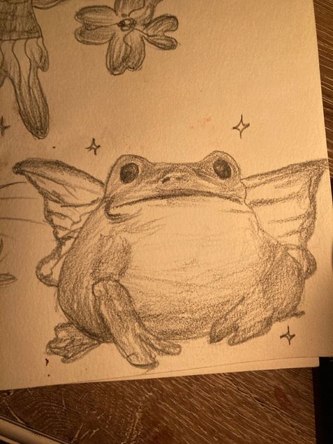 fairy frog sketch Frog With Wings Drawing, Frog Drawing Sketches, Frog With Wings, Fairy Wings Drawing, Fairy Frog, Frog Sketch, Fairy Drawings, Frog Drawing, Wings Drawing