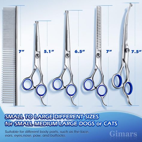 【Professional Dog & Cat Grooming Essential Tool for Groomers】 【Sharp Convex Edge & Safety Round Tip】 【Ergonomically Designed for Holding Comfortably】 【6 in 1 Dog Grooming Scissors Set】The dog grooming scissors set comes with 2 straight scissors, 1 thinning scissor, 1 curved scissor, 1 grooming comb and 1 storage case Dog Grooming Scissors, Old Golden Retriever, Dog Pee Pads, Dog Pee, Thinning Scissors, Hair Scissors, Ceramic Coating, Pet Safe, Cat Grooming