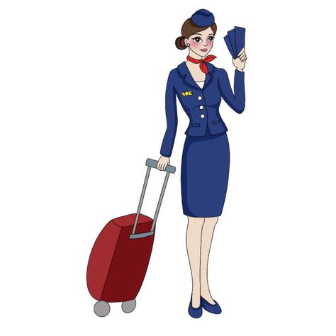 Flight Attendant Cartoon, Flight Attendant Drawing, Airline Stewardess, Photo Cake Topper, Ramadan Kids, Flight Attendant Uniform, Cartoon Clouds, Air Tickets, Photo Cake