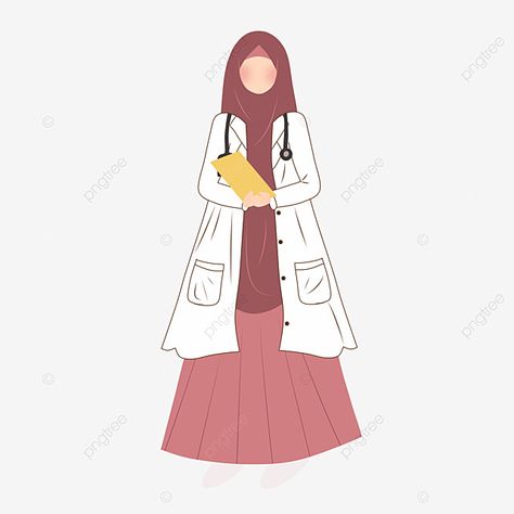 Hijabi Doctor Cartoon, Hijabi Illustration, Happy Face Drawing, Doctor Illustration, Couple Png, Medical Wallpaper, Best Friend Status, Medical School Motivation, Islamic Cartoon