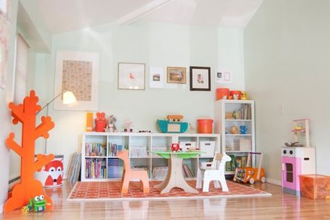 A Year of Play: Inspiring Kids Playrooms Ikea Kallax Regal, Diy Playroom, Ikea Expedit, Kallax Regal, Girls Playroom, Play Room, Toddler Room, Playroom Decor, Kids Playroom