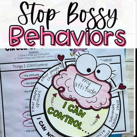 Bossy Behavior - Social Skills - Circle of Control by Grace Over Grades Circle Of Control Activity, Social Skills Activities For Kids, Circle Of Control, School Counseling Office, Social Emotional Activities, Counseling Lessons, Behavior Interventions, Elementary Counseling, Social Emotional Learning Activities