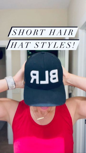 Baseball Hat Pigtails Hairstyles, Short Hairstyles For Hats, Short Hair Styles With Hats, Trucker Hat Short Hair, Short Hair And Ball Caps, Short Hair Trucker Hat Hairstyles, Hats And Short Hair, Short Hair With Baseball Hat, Ballcap Hairstyles Cute Short Hair