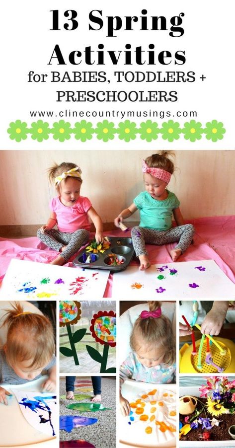 13 toddler activities for spring - Fueling Mamahood Activities For Spring, Activities For Babies, Newborn Hacks, Toddler Snacks, Before Baby, Baby Massage, Spring Activities, Diy Stuff, Baby Hacks