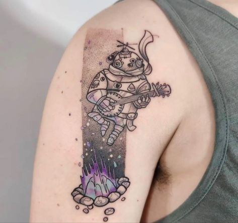 outer wilds tattoo #tattoo #outerwildstattoo #outerwilds #tatuagem Oxenfree Tattoo, Outerwilds Tattoo, Outer Wilds Tattoo, Oxenfree, Wild Tattoo, S Tattoo, Tattoo Tattoo, Bead Art, Blackwork