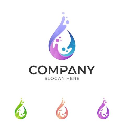 Water drop splash logo template Premium ... | Premium Vector #Freepik #vector #logo #abstract #water #template Water Logo Design, Logo Design Water, Splash Logo, Plumbing Logo, Water Drop Logo, Water Packaging, Film Logo, Water Logo, Company Slogans