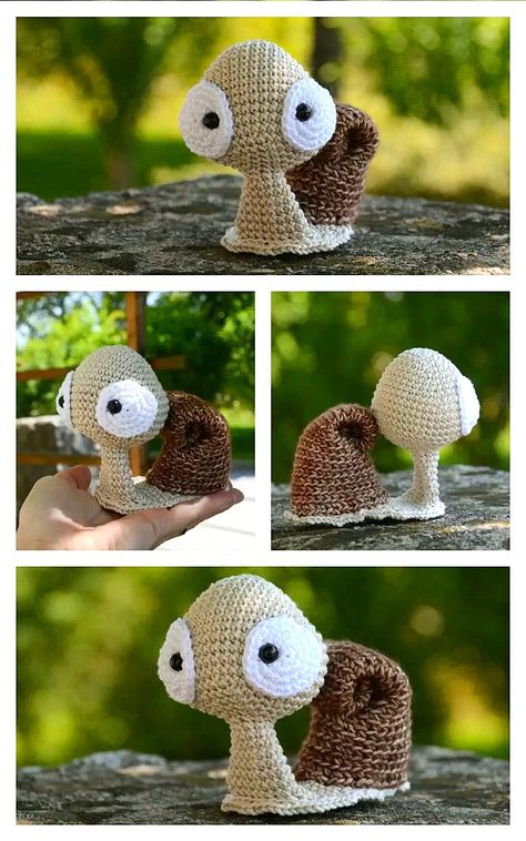 Snail Amigurumi Free Pattern, Crochet Snail Pattern Free, Snail Crochet Pattern Free, Crochet Snails, Amigurumi Animals Free Pattern, Kawaii Knitting, Snail Crochet Pattern, Fairy Amigurumi, Amigurumi Snail