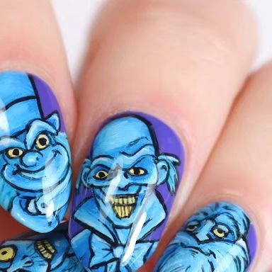 Haunted Mansion Nails, Welcome Foolish Mortals, Nail Art Challenge, Foolish Mortals, Apple Barrel, The Haunted Mansion, Moon Glow, Haunted Mansion, Art Challenge