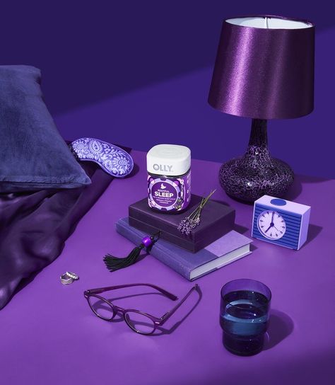 Monochromatic Photoshoot, Purple Monochromatic, Monochromatic Photography, Purple Tattoos, Candles Photography, Object Photography, Purple Christmas, Artistic Installation, Beauty Products Photography