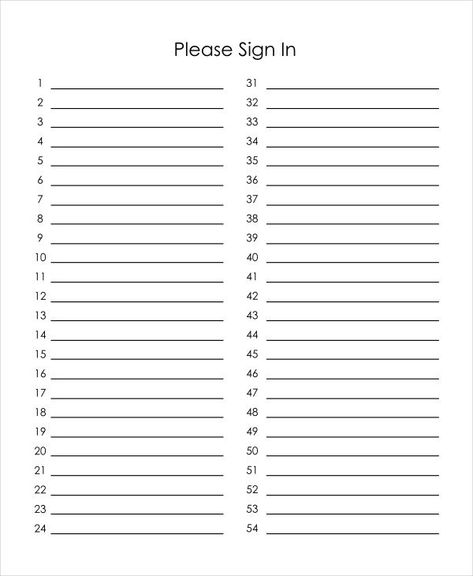 blank event sign in sheet template Kelly Evans, Sign Up Sheet Template, Sign In Sheet Template, Sign Up Sheets, Attendance Sheet, Sign In Sheet, Download Sign, Blank Sign, Simple Signs