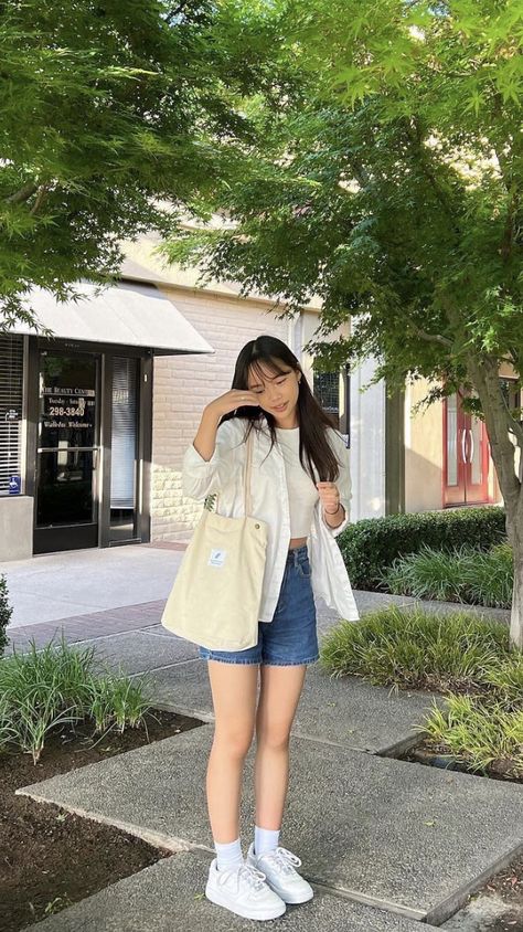 Casual Summer Korean Outfits, Spring Outfits Korean Style Casual, Korean Summer Casual Outfits, Cute Fashion Korean Casual Outfits, Outfits For Japan Summer, Cute Korean Outfit Ideas, Everyday Fashion Outfits Casual, Cute Korean Outfits Summer, Japanese Fashion Women Summer