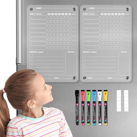 Chores Board, Acrylic Chore Chart, Dry Erase Chore Chart, Family Chore Chart, Magnetic Chore Chart, Chore Board, Family Chore Charts, House Chores, Chore Chart Kids