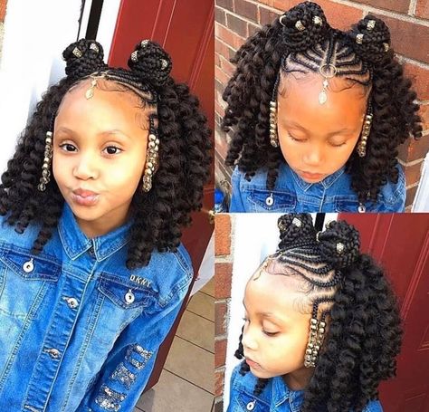 Kids Crochet Hairstyles, Cute Hairstyles With Curls, Black Baby Girl Hairstyles, Crochet Quotes, Hairstyles Instagram, Havana Twists, Toddler Braided Hairstyles, Kids Style Hair, Crochet Hairstyles